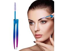 Pinzette per i capelli, pinzette per sopracciglia con pennello | 2 su 1 pinzetta per sopracciglia in acciaio inossidabile con spazzola,Depilazione incarnita dei capelli, a doppia palpebre, applicatore