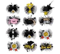 Pinzette per le donne - 20 forcelle decorative per la festa di laurea | Pieni secondari anti -Slip per ragazze, parrucchiere, trucco, studenti e compagni di classe