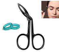 Pinzette per sopracciglia a forma di forbici Pinzette con punta piatta obliqua J2 in acciaio inossidabile Manico a forbice Punta dritta Rimozione dei peli del viso (Nero, 3,5 pollici)