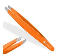 Pinzette per sopracciglia, pinzette per capelli, pinzette oblique, realizzate con punta inclinata in acciaio inox, con precisione per sopracciglia, peli incarniti, schegge (arancione)