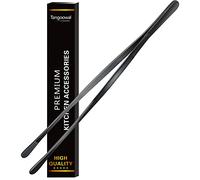 Pinzette professionali da cucina e da cucina, in acciaio inox, con rivestimento nero, per barbecue, placcatura, multiuso