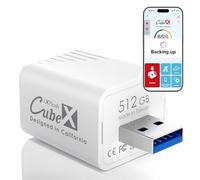 PioData iXflash Cube 512GB Dispositivo di archiviazione foto Apple MFi Certificato USB Tipo A per iPhone e iPad, Backup automatico foto e video