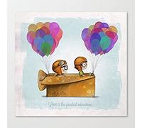Pioenfly UP Pixar Love is the greatest adventure - Tela artistica da parete senza cornice, 30,5 x 30,5 cm