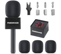 PIOENIMAGE Adattatore portatile per microfono da intervista, manico per microfono wireless, supporto per microfono con copertura in schiuma, compatibile con DJI, Rode e tutti i microfoni Lav