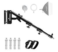 PIOENIMAGE Braccio triangolare per montaggio a parete da 106,7 cm, supporto per luce ad anello retrattile, montaggio a parete per softbox, luce ad anello, luce stroboscopica fotografica, monolight