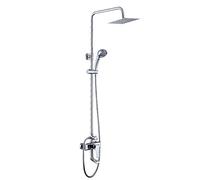 Pioggia cromata, Set di montata a Parete in Ottone Mixer da con sopraelevata, Miscelatore Doccia ad Altezza Regolabile per Il Bagno Hotel