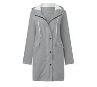 Pioggia Impermeabile Donna, Giacca a Vento Donna Cappuccio, Con Cappuccio a Vento Con Tasche Giubbotto Impermeabile Antivento Classica Montagna Antipioggia Giacca Invernale Per Sportiva Outdoor