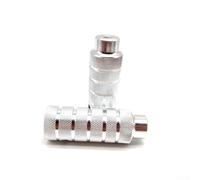 Pioli per bici in lega di alluminio, 110 x 38 mm, per asse da 3/8", piedini antiscivolo a spina di pesce per trucchi e pendolari, leggeri e robusti, set di 2 picchetti anteriori posteriori (argento)