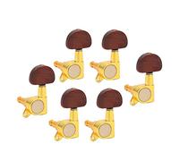 Pioli per Chitarra 6 Pcs Oro Chitarra Elettrica Acustica Tuning Peg Chiave Meccaniche Sintonizzatori Con Pulsante Semicerchio Caffè (Color : 6L)