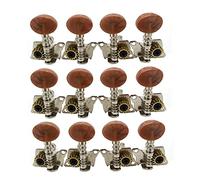 Pioli per Chitarra 6R6L Metal Ukulele Locking String Tuner Guitar Tuning Peg Machine Head Con Piroli Marroni