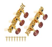 Pioli per chitarra classica, set accordatore da 2 pezzi, manico in agata dorata con placca in acciaio laccato oro, rapporto di trasmissione preciso 1:14 per la regolazione delle