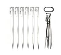 Pioli per tenda in metallo resistente, picchetti da campeggio, con membrana, picchetti per erba artificiale, antiruggine, picchetti duri per spiaggia, giardino, porta da calcio, campeggio, tende