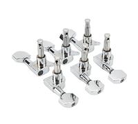 Pioli per Tornitura per Chitarra, Sintonizzatori con Bloccaggio a Forma Quadrata Piccola 3L 3R Pioli per Accordatura con Corde in Metallo Accessori per Chitarra (D'argento)