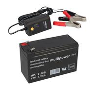 Piombo Batteria 12V 7,2Ah Compatibile Gel 7,0Ah 7Ah per Auto Bambino Ruspa