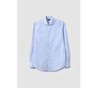 PIOMBO, Camicia In Puro Cotone Azzurra Slim Fit No Iron, Unisex, Azzurro, Taglia: 44