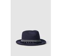 PIOMBO, Cappello In Feltro Con Profilo Etnico, Donna, Blu, Taglia: 58