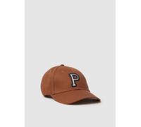 PIOMBO, Cappello In Puro Cotone Marrone Con Visiera Regolabile E P Ricamata, Uomo, Marrone, Taglia: ONE SIZE