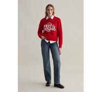 PIOMBO, Christmas Jumper Con Applicazione Boucle, Donna, Rosso, Taglia: L