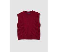 PIOMBO, Gilet Rosso In Misto Lana Con Girocollo Over Fit, Donna, Rosso, Taglia: L