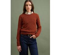 PIOMBO, Maglia Rossa In Puro Cotone A Trecce Con Girocollo, Donna, Rosso, Taglia: S