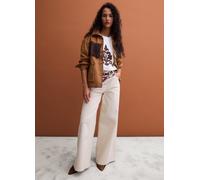 PIOMBO, Pantaloni Bianchi In Cotone Elasticizzato Wide Leg, Donna, Bianco, Taglia: 42