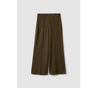 PIOMBO, Pantaloni Chino Verdi Wide Leg In Viscosa Elasticizzata, Donna, Verde, Taglia: 42