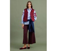 PIOMBO, Pantaloni Chino Viola Wide Leg In Viscosa Elasticizzata, Donna, Viola, Taglia: 46