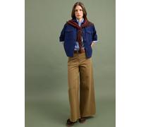 PIOMBO, Pantaloni Marroni In Cotone Elasticizzato Wide Leg, Donna, Marrone, Taglia: 46
