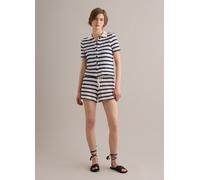 PIOMBO, Shorts A Righe Bianche E Blu In Crochet Di Cotone Elasticizzato Regular Fit, Donna, Multicolor, Taglia: L