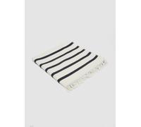 PIOMBO, Telo Mare Bianco In Misto Cotone A Righe Con Frange, Uomo, Bianco, Taglia: ONE SIZE