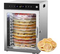 PioMue Essiccatore Alimentare a più Ripiani per Snack per Cani 12Tray | Essiccatore con timer digitale e controllo della temperatura regolabile,ideale per carne secca (beef jerky),frutta,verdura