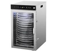 PioMue Essiccatore per Carne, Frutta e Verdura 12Tray | Essiccatore rotante in acciaio inox con timer digitale da 24 ore e temperatura regolabile (86°F-190°F)