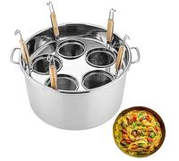 PioMue Pentola per cuocere la Pasta, pentola in Acciaio Inox, Multiuso, pentola Professionale con divisorio e colino per Una Cottura e Uno scolo Facili. 5-Hole