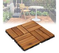 PioMue Piastrelle per pavimentazione in Legno di Acacia 12-Slat-12pc