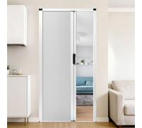 PioMue Porta a Soffietto Pieghevole e Scorrevole, Senza Fori, Design salvaspazio White-95x195cm/37.4x77in