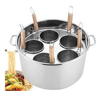 PioMue Set di Inserti per cuocipata, pentola Multifunzione da Cucina per Noodles con divisorio e scolapasta, Set di cuocipata in Acciaio Inox per Pasta, Noodles e Verdure 5-Hole
