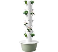 PioMue Torre di Coltivazione -idroponica Verticale, Torre aeroponica per Frutta e Verdura, Kit di Coltivazione -idroponica da Giardino con Serbatoio d'Acqua e Pompa NoLight-20.5 * 65.0in