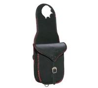 PIONEER Bisacce Cavallo - Borsa da Sella in Cuoio e Tessuto per Equitazione - Ideali per Trekking e Gite a Cavallo - Design Anteriore - Resistente e Confortevole - Nero