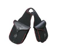 PIONEER Bisacce Cavallo - Borsa da Sella in Cuoio per Equitazione - Ideali per Trekking e Gite a Cavallo - Design Posteriore a Banana - Resistente e Confortevole - Nero