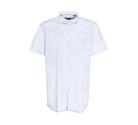 Pioneer Camicia Manica Corta Regular Fit Lino Uomo Kent Colletto Blu Bianco