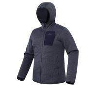 Pioneer Camp Giacca in pile da uomo senza cappuccio, calda, per esterni, casual, con chiusura a strappo, con 5 tasche, per attività all'aria aperta, trekking, trekking, Blu navy mélange, S