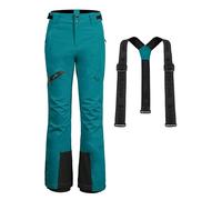 Pioneer Camp Pantaloni da Sci da Donna Cuciture Nastrate Impermeabili Ghette da Neve Integrate Ginocchio Articolato Bretelle Staccabili Regolabili Pantaloni Softshell Invernali da Esterno Lago Blu L