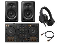 Pioneer Dj DDJ-FLX4 Controller + Casse DM-50D-BLK + HDJ-CUE1-K Cuffia + Cavo RCA