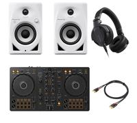 Pioneer Dj DDJ-FLX4 Controller + Casse DM-50D-BT-WHT + HDJ-CUE1-K Cuffia + Cavo
