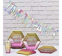 Pioneer Europe-Birthday Rose Gold Ombre Set for 8 Guests with a Party Bunting festa di compleanno con bandierine in oro rosa per 8 ospiti, 17719