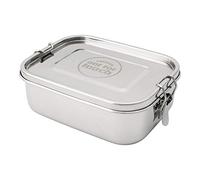 Pioneer Out For Lunch Contenitore per il pranzo in acciaio inossidabile da 800 ml con divisorio centrale, a tenuta stagna, adatto al forno, stile bento con spork e cannuccia