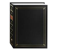 Pioneer Photo Albums Album fotografico rilegato a 3 anelli in similpelle nera con accenti dorati, per stampe da 10 x 17 cm, 12 x 17 cm e 20 x 25 cm