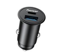 Pioneer SDA-CG210CA Caricatore da auto USB-A & USB-C per accendisigari, caricatore rapido 38W, compatibile PD, 12V/24V