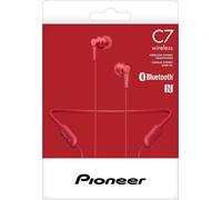 Pioneer SE-C7BT-R Cuffie auricolari Bluetooth con archetto, Rosso