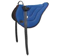 PIONEER Sella Cavallo in Air Mesh Resistente e Traspirante per Monta Naturale, Sella Equitazione Made in Italy Comfort, Bareback Sagomato 53x45cm con Sottopancia Equitazione in Neoprene - Blu